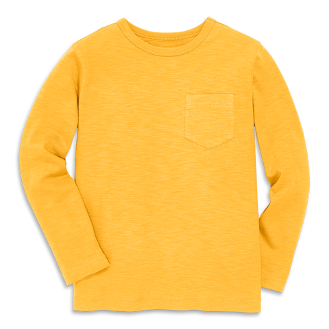 Kids Long Sleeve Slub Pocket Tee