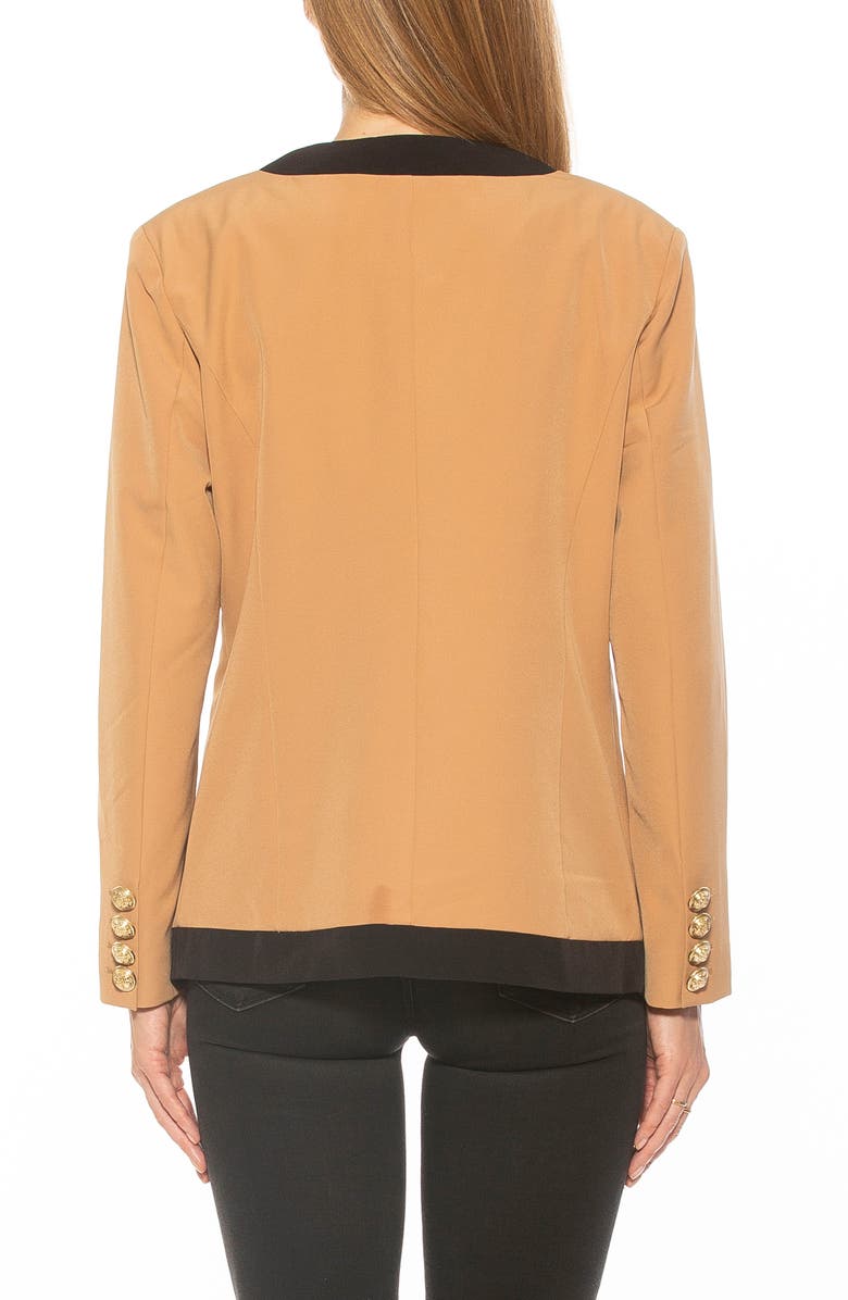Alexia Admor Emele Oversize Contrast Trim Blazer, Alternate, color, Camel/ Black