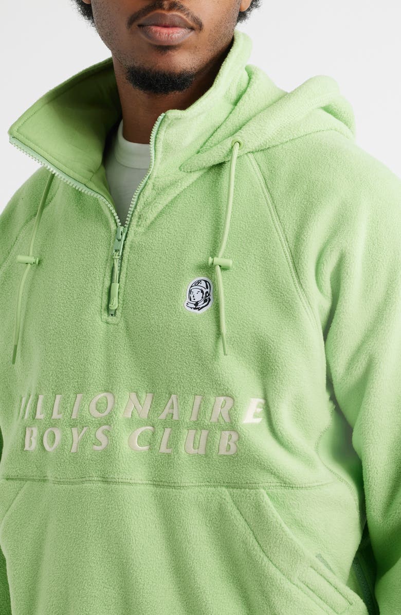 Billionaire Boys Club BB Windrunner Hooded Fleece Quarter Zip Pullover, Alternate, color, Forest Shade