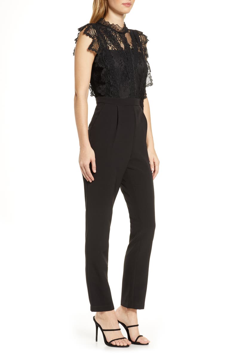 Adelyn Rae Madeline Lace Jumpsuit, Alternate, color,