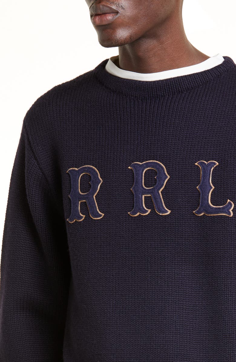 Double RL Wool Crewneck Sweater, Alternate, color, 