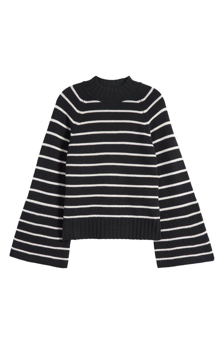 PAIGE Laurel Stripe Fluted Sleeve Sweater, Alternate, color, Black Multi