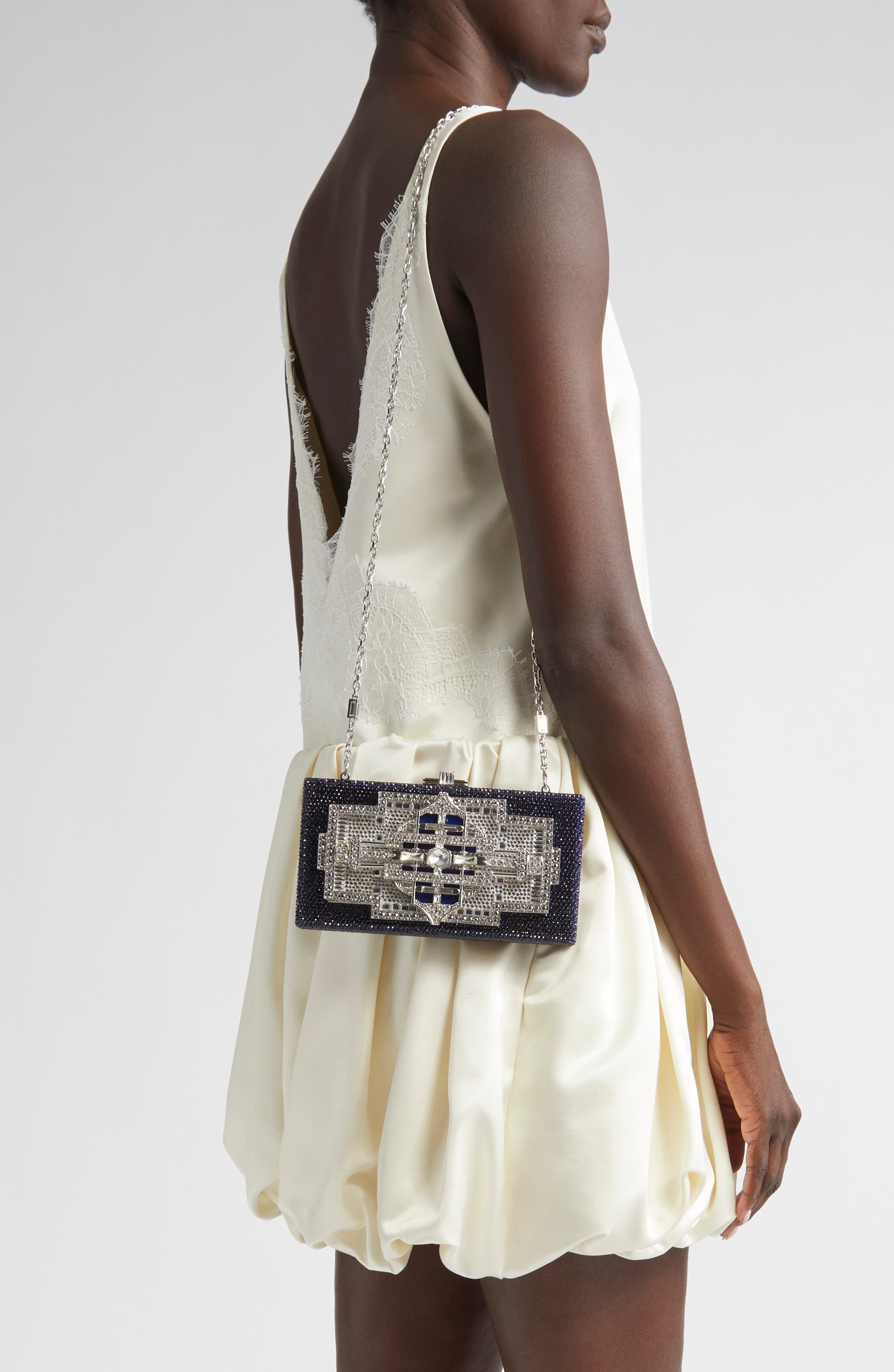 JUDITH LEIBER COUTURE Lillian Sleek Crystal Embellished Clutch, Alternate, color, 