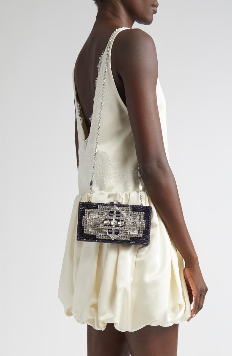 JUDITH LEIBER COUTURE Lillian Sleek Crystal Embellished Clutch, Alternate, color,