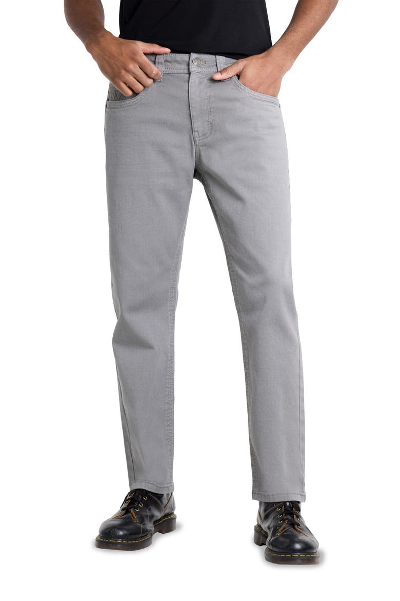 Saddle Stitch Slim Fit Jeans, Main, color, LIGHT GREY