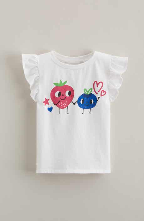 Tucker + Tate Kids' Flutter Sleeve Cotton Graphic T-Shirt