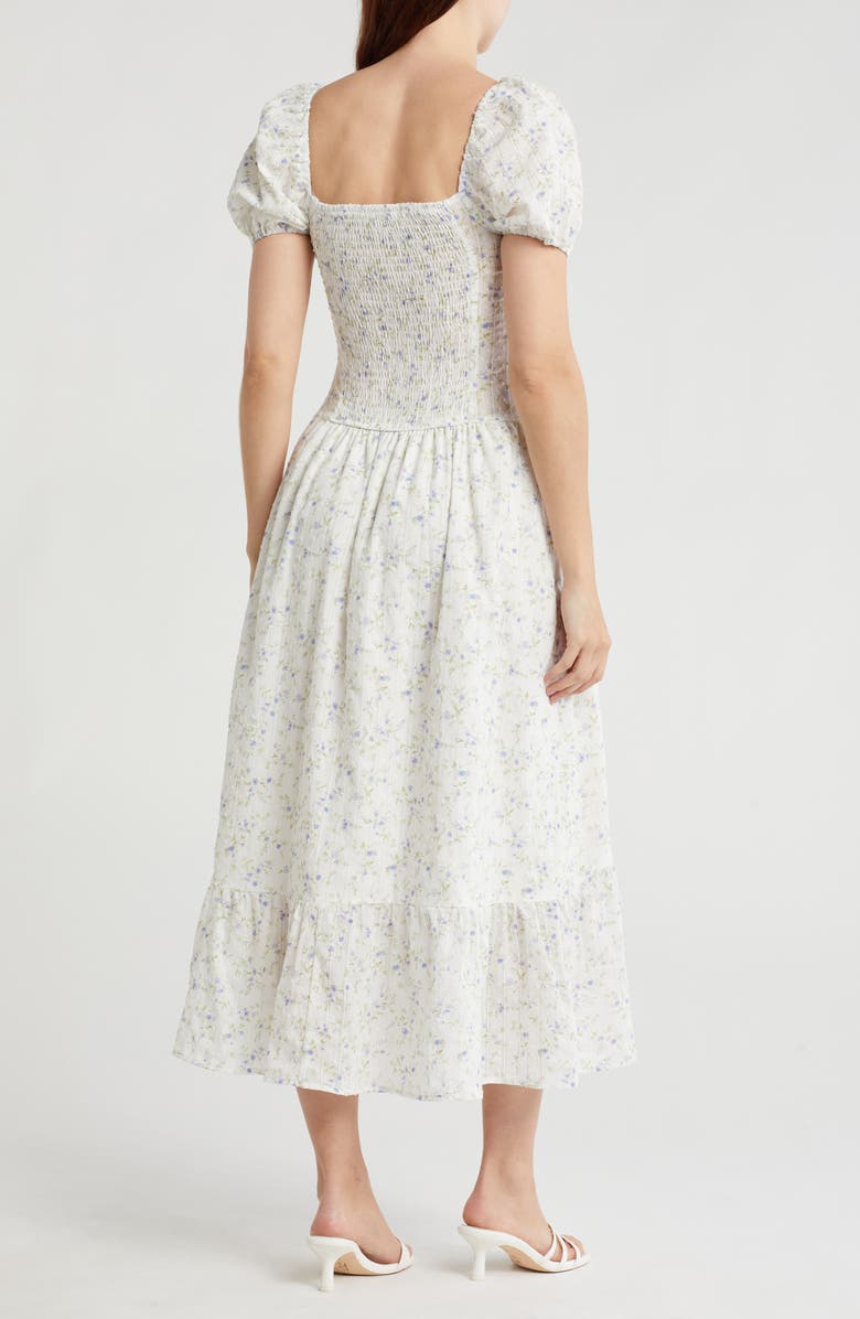 Blu Pepper Floral Sweetheart Short Sleeve A-Line Maxi Dress, Alternate, color, 