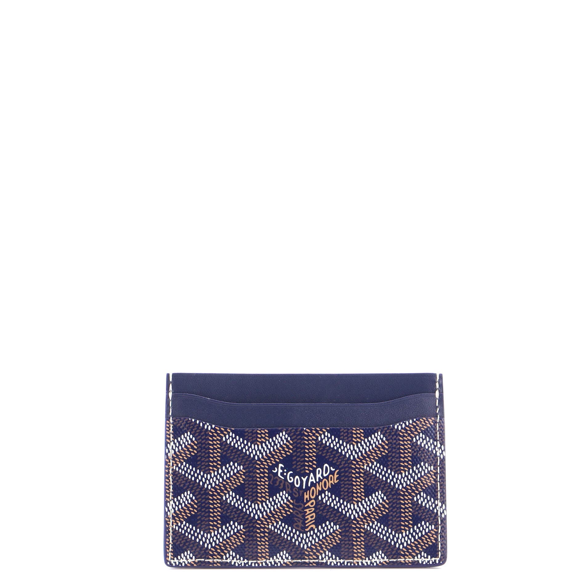 Pre-Owned Goyard Saint Sulpice Card Holder Coated Canvas, Alternate, color, Blue