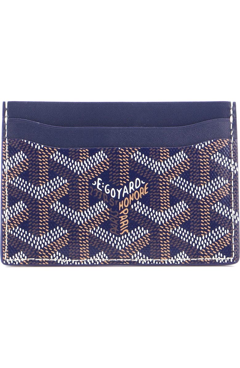 Pre-Owned Goyard Saint Sulpice Card Holder Coated Canvas, Alternate, color, Blue