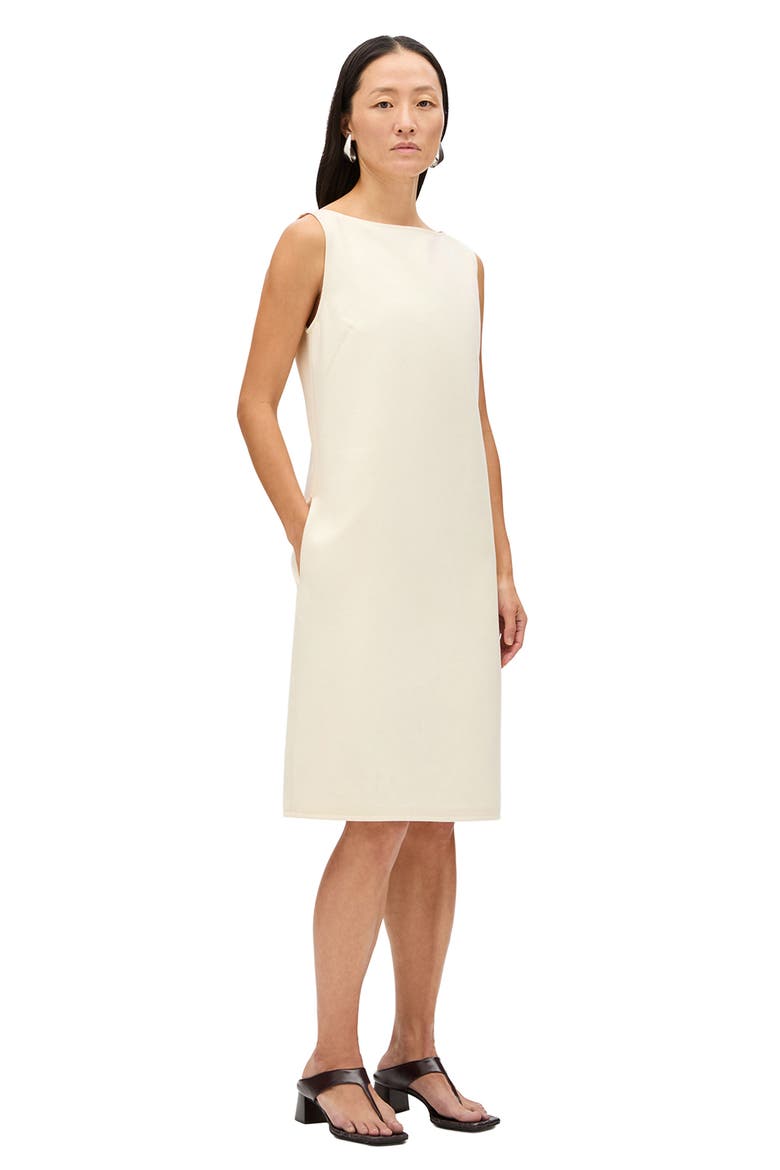 Double Face Sheath Dress, Alternate, color, Cream