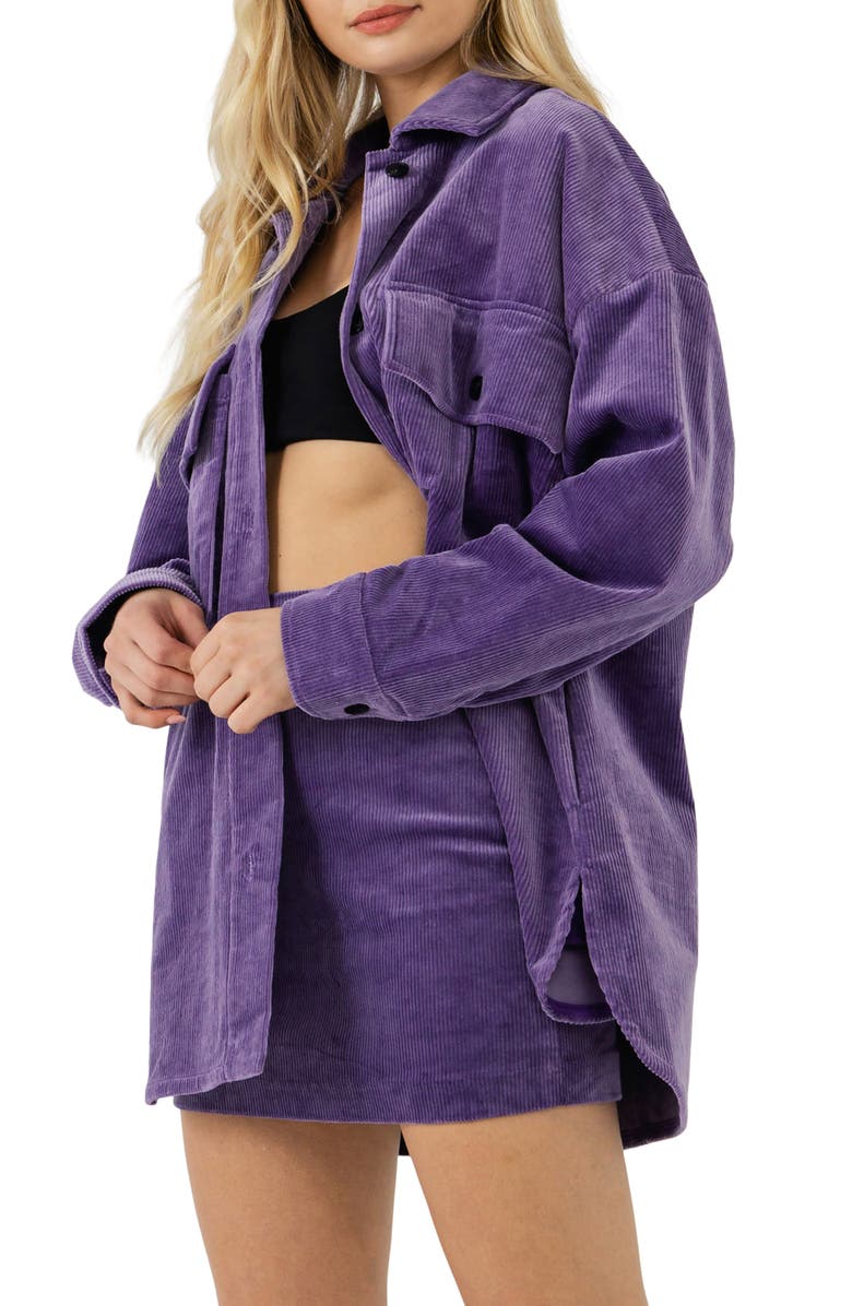 Grey Lab Corduroy Oversize Jacket, Alternate, color, Purple