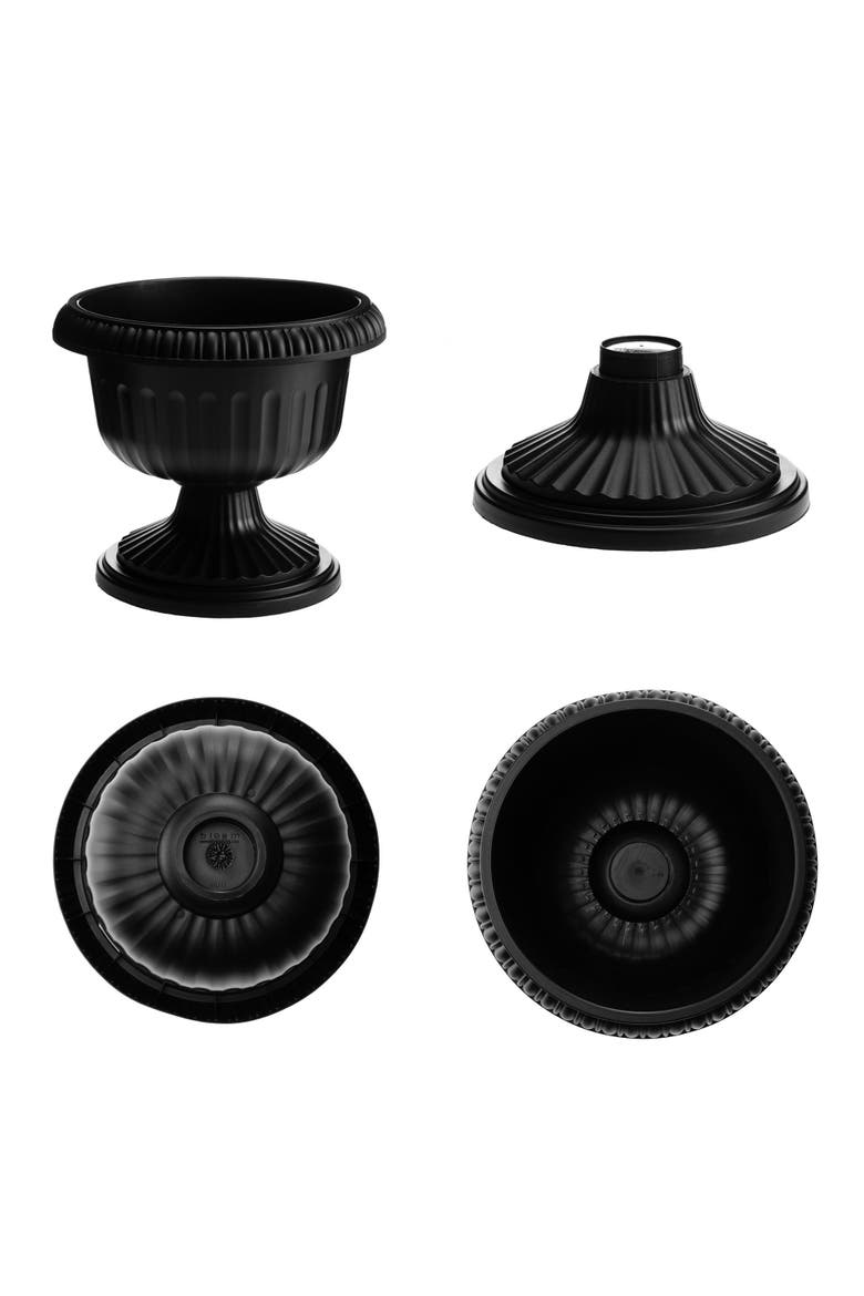 Grecian Urn Planter 12 Inch Casper White, Black, Alternate, color, Black