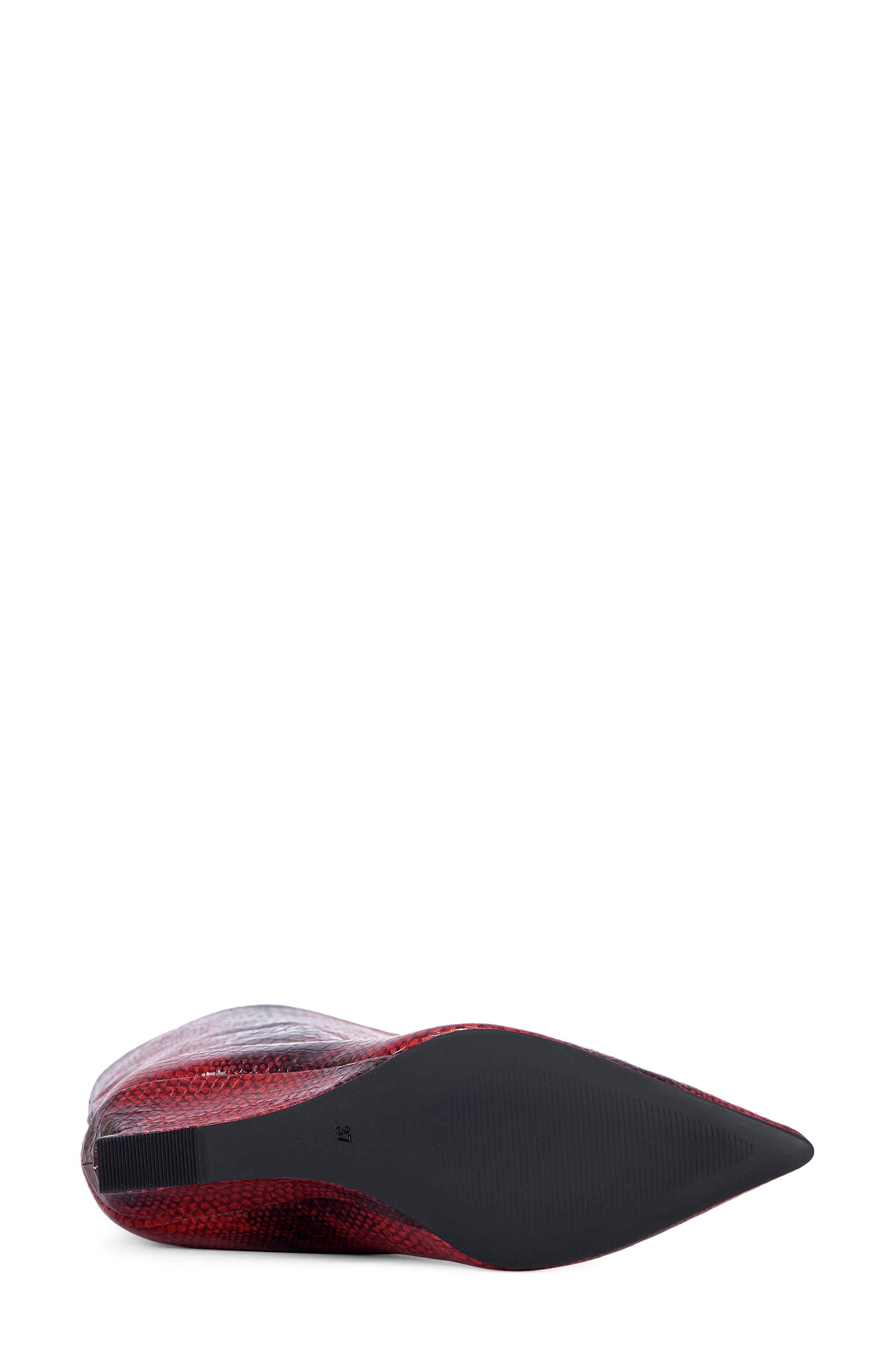 Brun Faux Snakeskin Knee High Wedge Boot, Alternate, color, RED MULTI