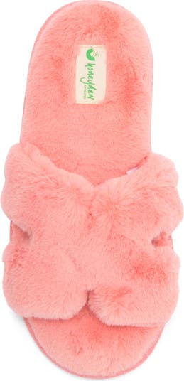 H Band Plush Faux Fur Slipper