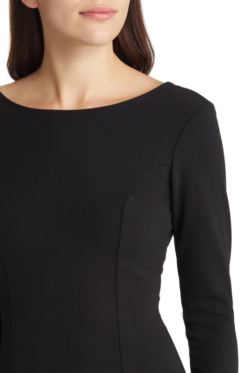 Lulus Wait For Me Open Back Long Sleeve Body-Con Gown, Alternate, color,