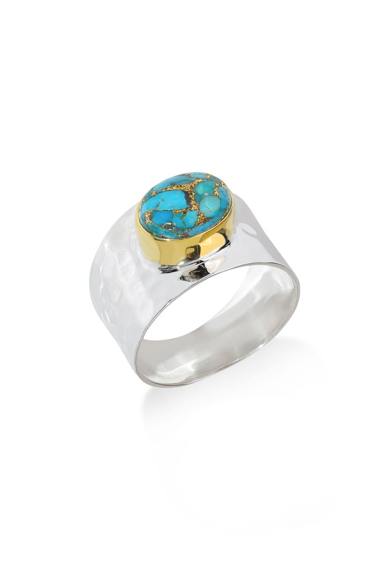 Turquoise Silver Plated Statement Ring, Main, color, BLUE