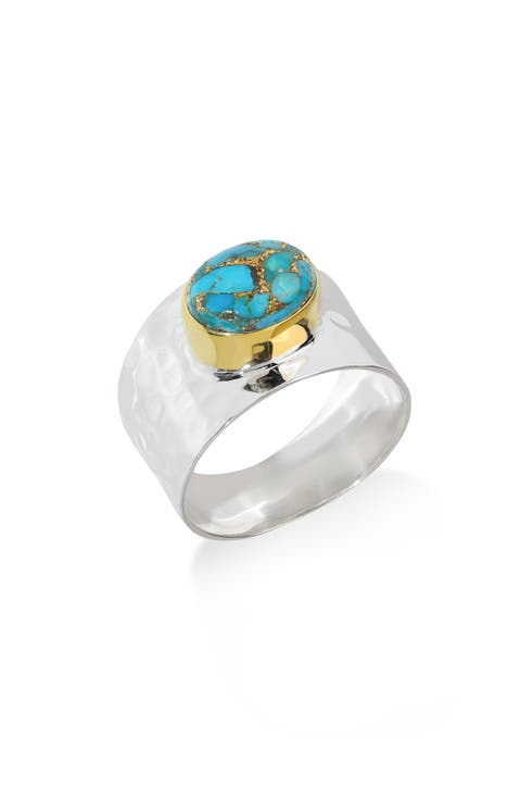 Turquoise Silver Plated Statement Ring
