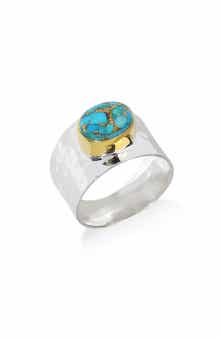 Turquoise Silver Plated Statement Ring