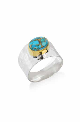 Turquoise Silver Plated Statement Ring