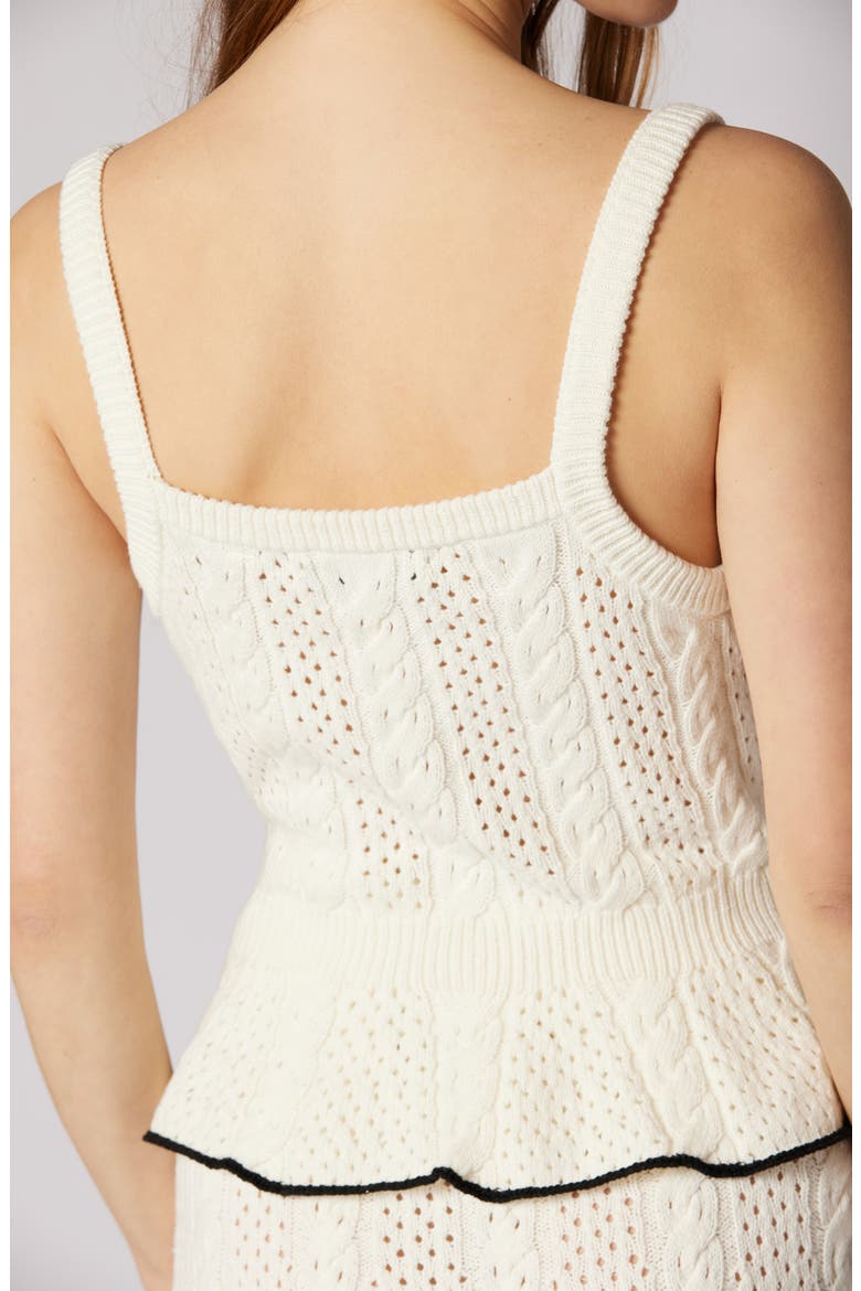 Andie Mix Stitch Sweater Camisole, Alternate, color, PORCELAIN