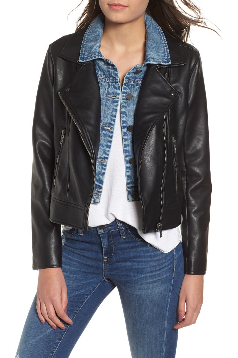 The Cool Kid Faux Leather Moto Jacket, Main, color, THE COOL KID