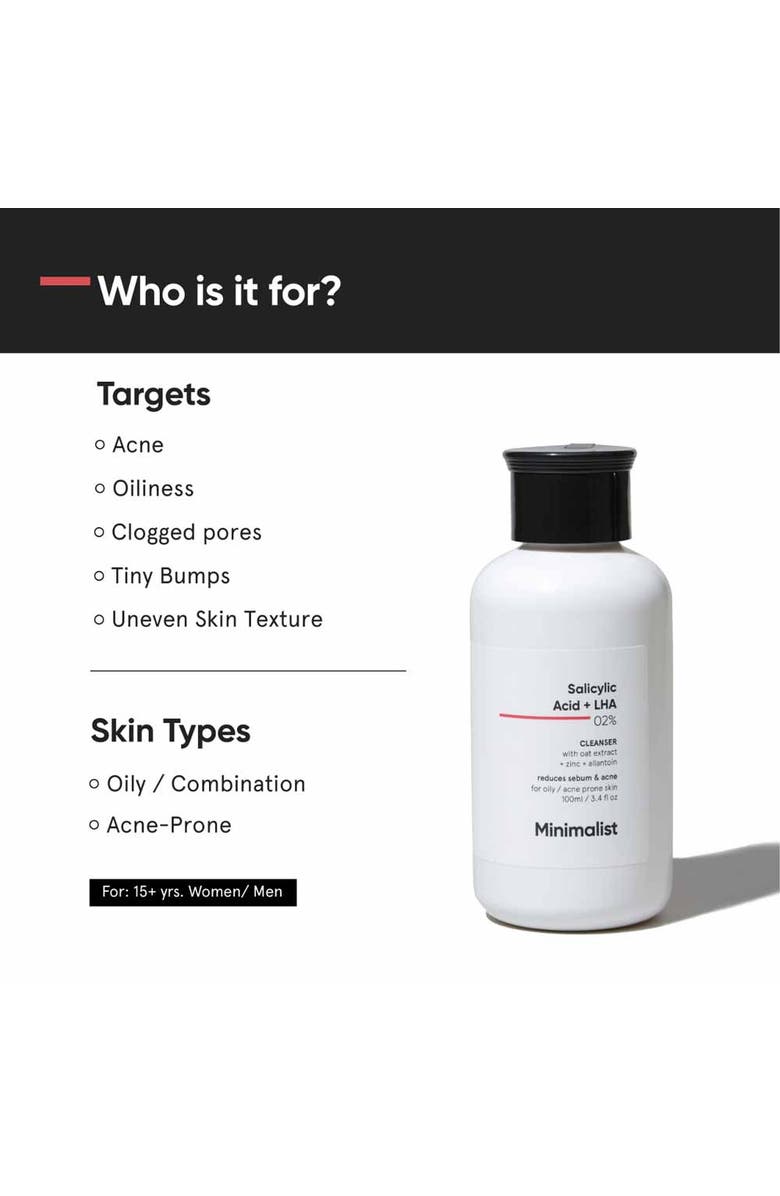 Minimalist Salicylic Acid + LHA 02% Cleanser, Alternate, color, 