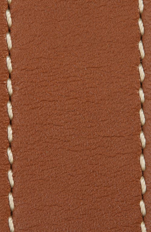 Max Mara Twin Fastening Leather Belt In Amber Brown