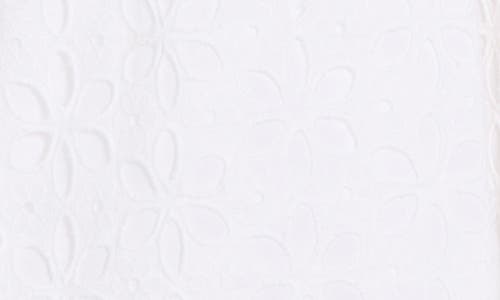 TRINA TURK TRINA TURK GRAZIA COTTON EYELET LONG SLEEVE DRESS 