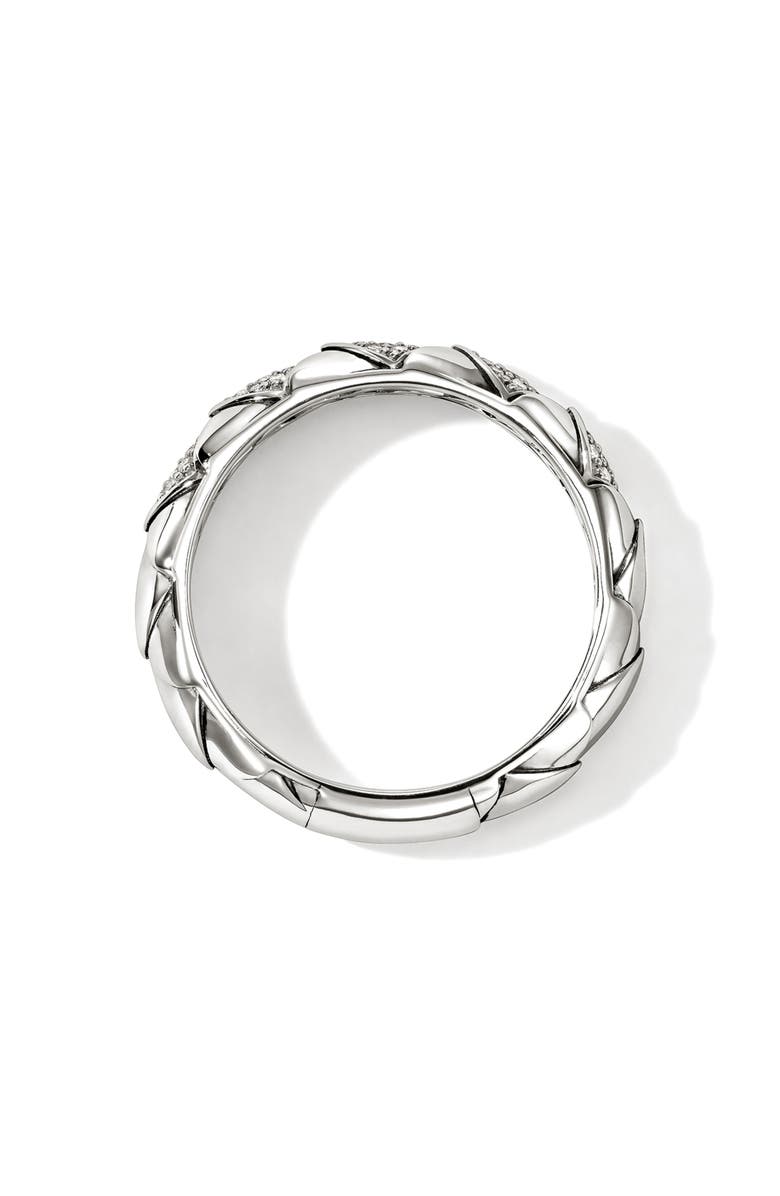John Hardy Naga Sterling Silver & Diamond Band Ring, Alternate, color, Silver