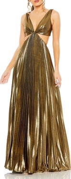 Mac Duggal Pleated Cutout Dress