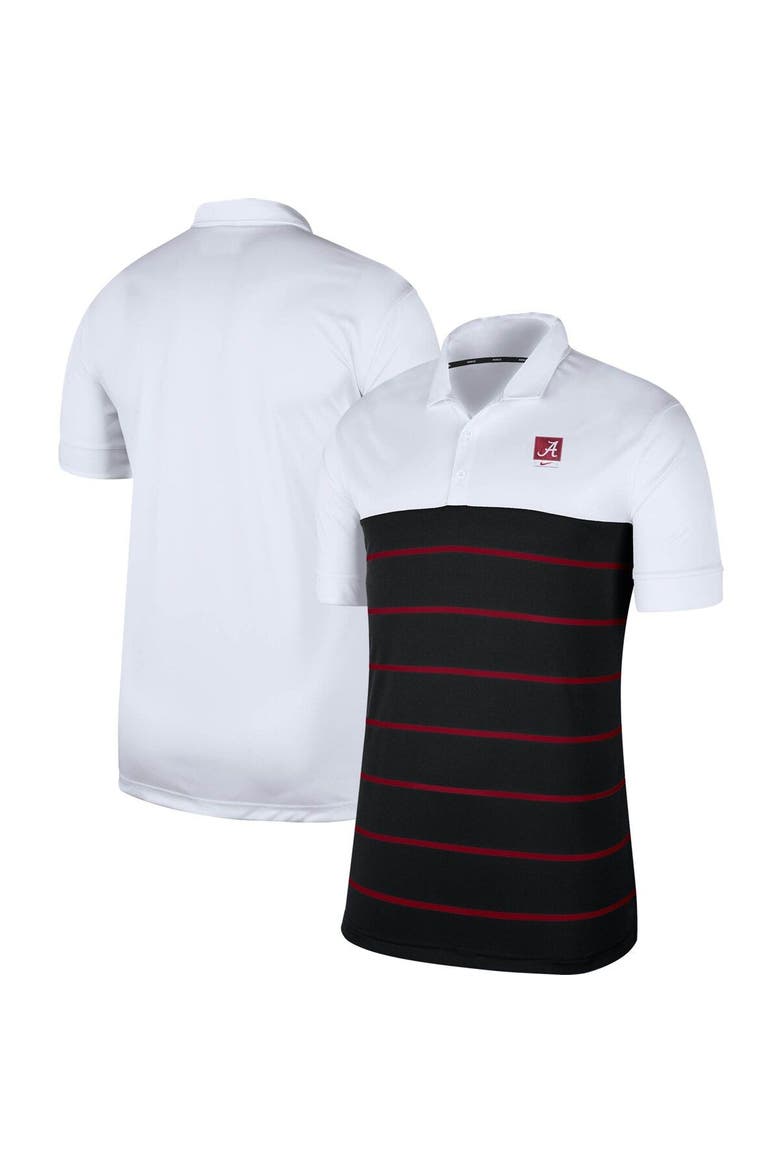 Men's Nike White/Black Alabama Crimson Tide Striped Polo, Main, color, White