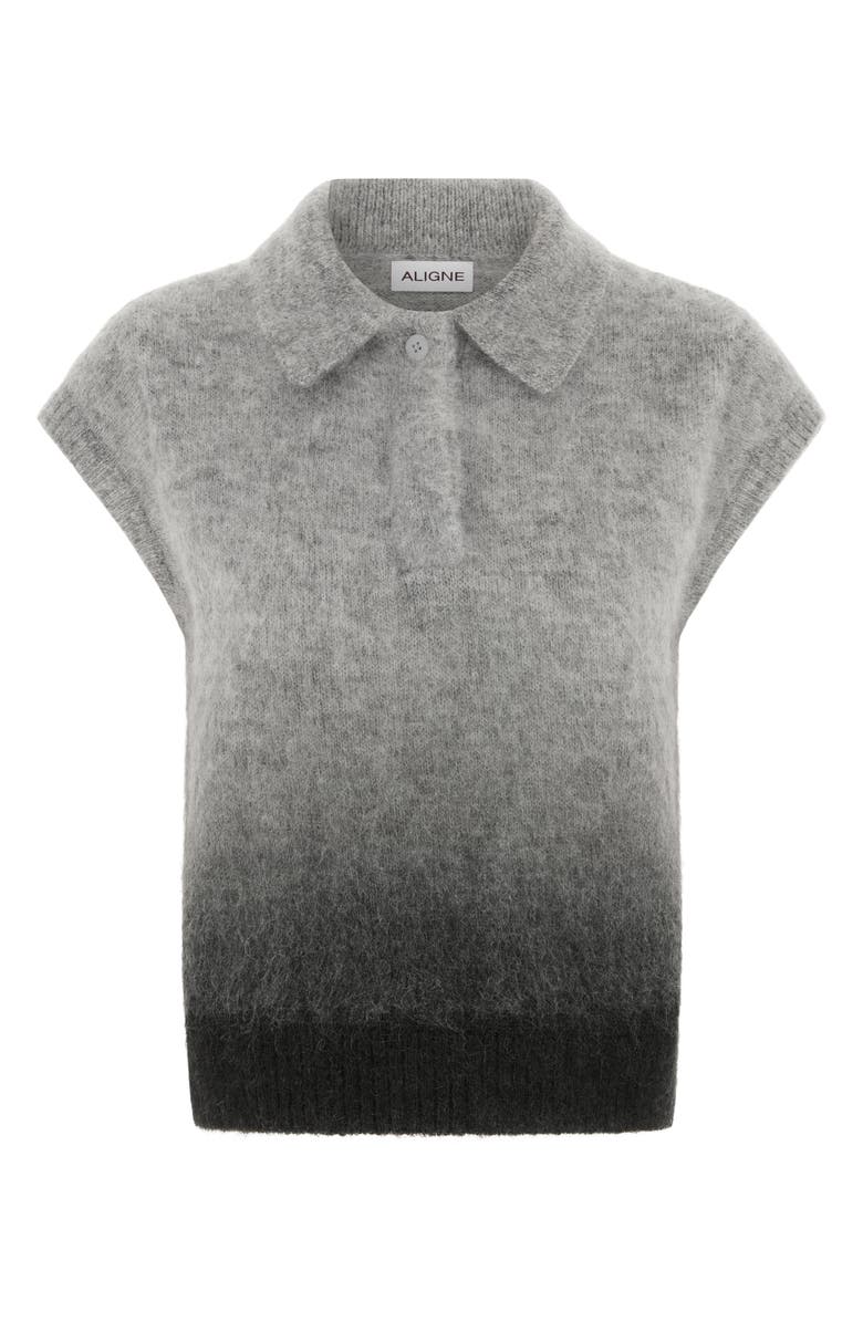 ALIGNE Lexi Polo Sweater, Alternate, color, Grey Ombre