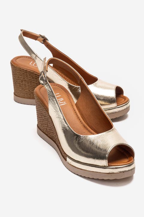 Helina Leather Wedge Sandal