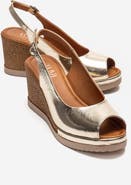 Forever & Always Shoes Helina Leather Wedge Sandal