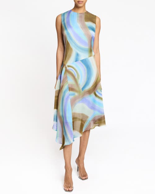 SANTORELLI SANTORELLI CECILIA SLEEVELESS MIDI DRESS WITH ASYMMETRICAL HEMLINE