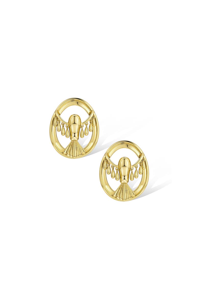 Flying Hawk Earrings, Main, color, Gold