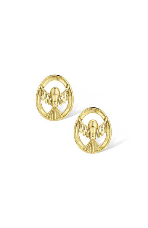 Rc Retro Chic Flying Hawk Earrings In Gold