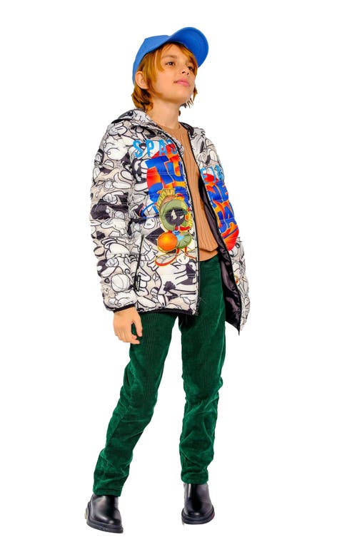 Members Only Boy's Packable Tune Squad Midweight Jacket In Silver