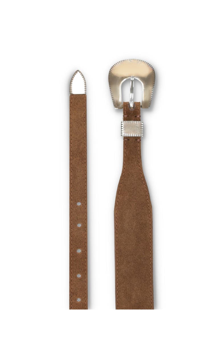 Fortela Alabama Suede Leather Belt, Alternate, color, Camel