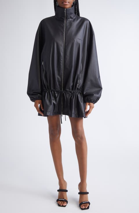 Drop Waist Leather Jacket