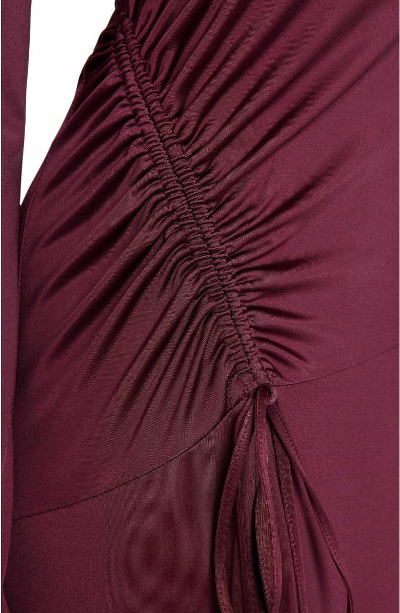 Santorelli TIA Long Sleeve Handkerchief Midi Jersey Dress, Alternate, color, Sangria