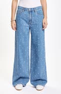 DAZE The Wanderer Polka Dot High Waist Wide Leg Jeans