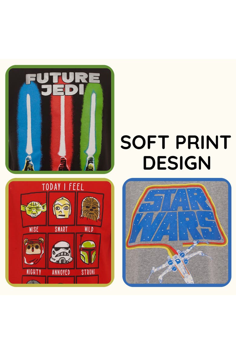 3-pack Short Sleeve T-shirts, Alternate, color, Grey Black Red
