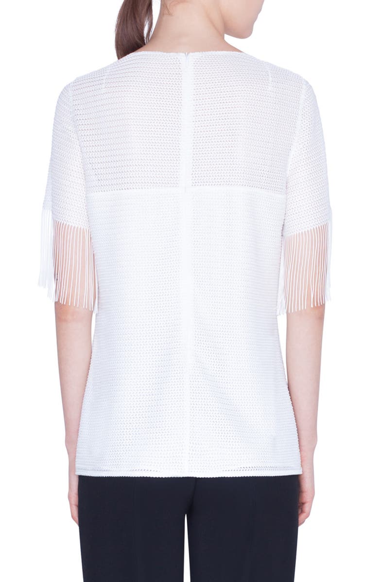 Akris punto Fringe Hem Blouse, Alternate, color,