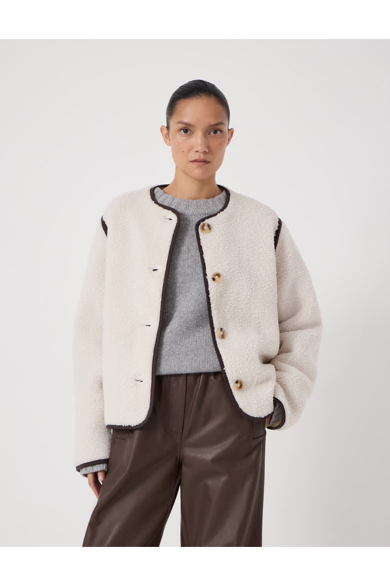 Alina Borg Button Cardigan, Main, color, Stone White