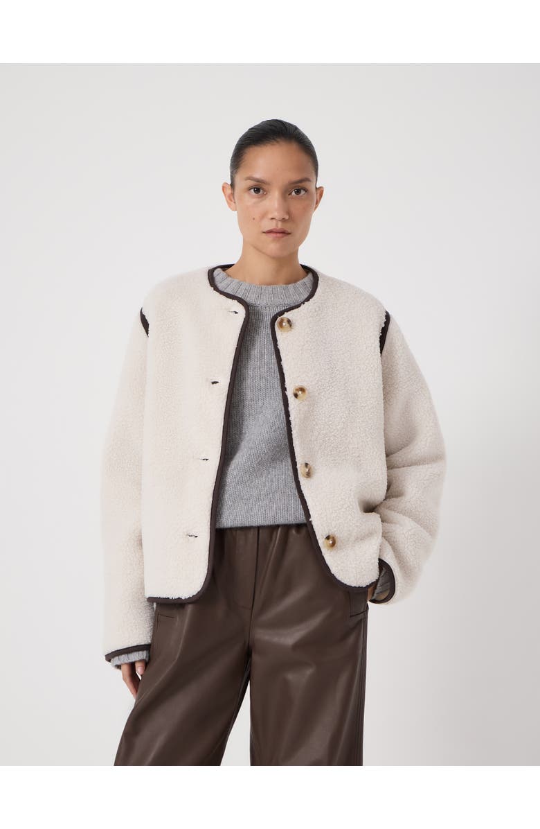 Hush Alina Borg Button Cardigan, Main, color, Stone White