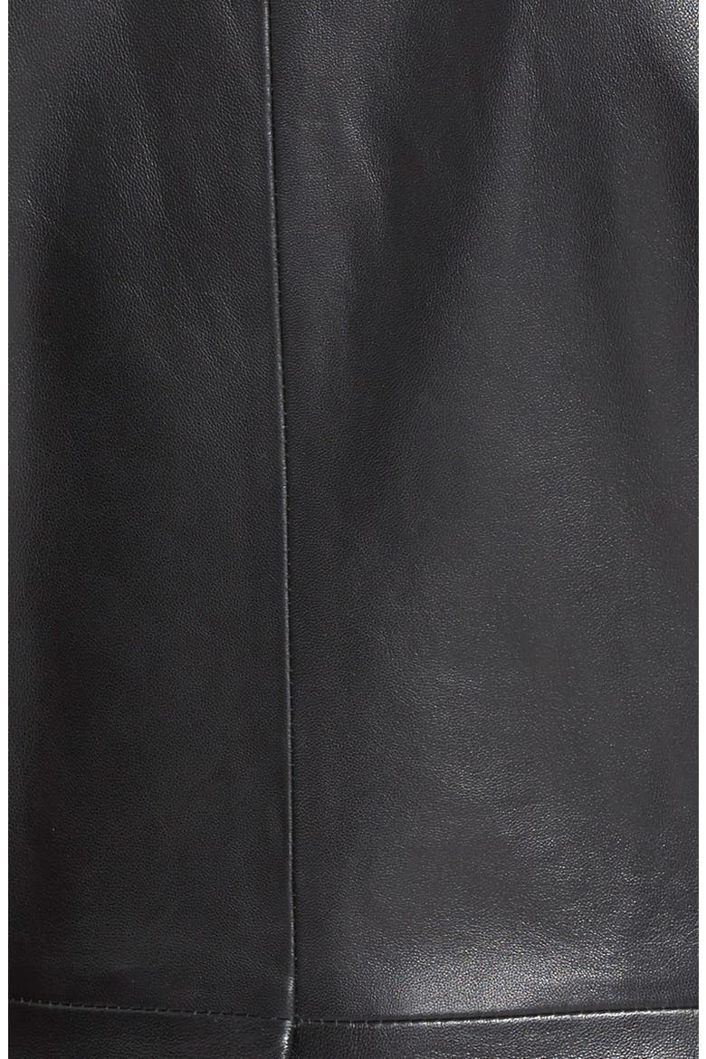 'Brenna' Leather Jacket with Detachable Genuine Toscana Shearling Collar, Alternate, color, BLACK