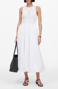 Madewell The Melody Bubble Hem Smocked Midi Dress
