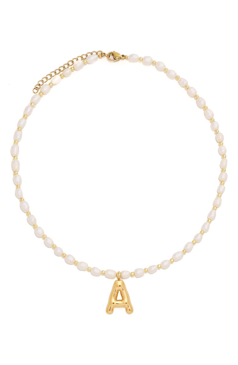 Petit Moments Dainty Initial Pendant Necklace, Main, color, Gold-A