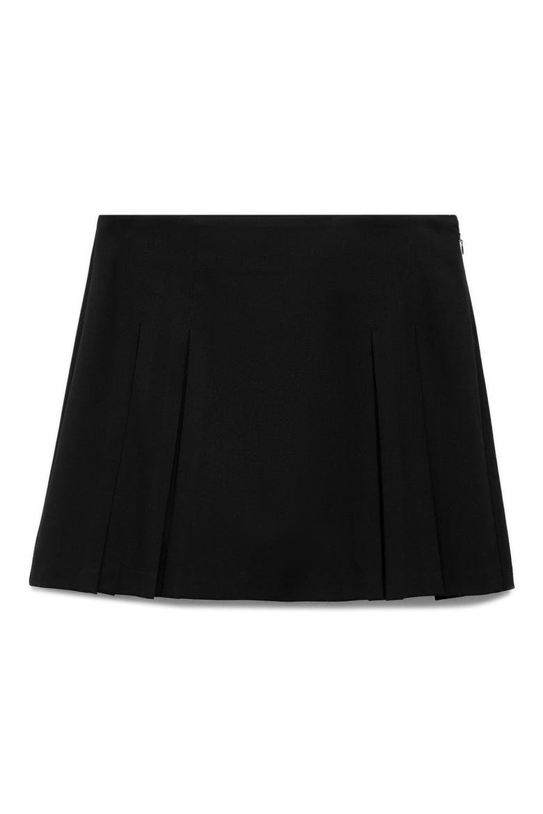 Pleated Miniskirt, Alternate, color, BLACK
